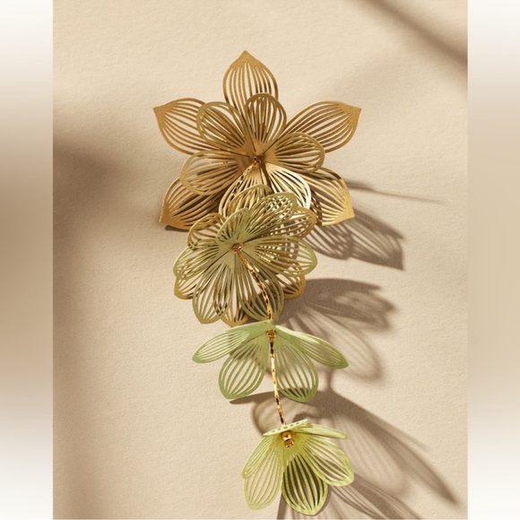 NWT sunset painted Floral Earrings - Picture 2 of 4